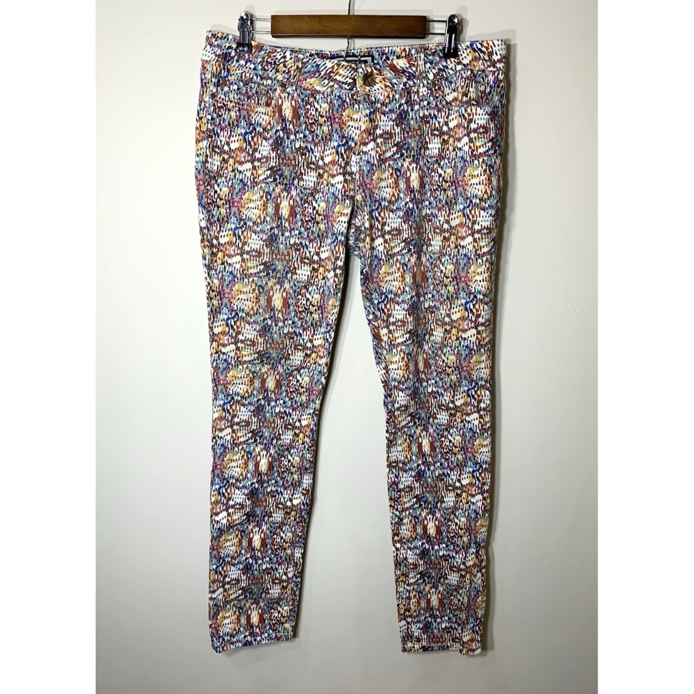 Kardashian Kollection Jeans Womens 12 Skinny Confetti Print Stretch Mid-Rise